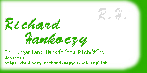 richard hankoczy business card